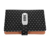 LALAFINA Libreta de Ahorros con Contraseña Negra de Pu y Gemas de Imitación, con 100 Sobres y Bolsillos Claros, Organizador Resistente para Presupuesto y Ahorro Diario en Casa U Oficina