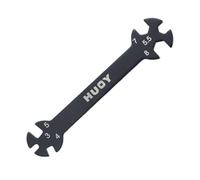LALAFINA Llave Multifuncional de Metal para Tensores de Coche Rc, Herramienta Ajustable Negra Adecuado para Reparar y Mantenimiento