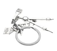 LALAFINA Llavero Arquitecto Dijes Colgantes de Casa, Regla, Brújula y Pincel, Llavero Decorativo para Mochila y Bolso, Accesorio Ligero y Práctico para Ingenieros Civiles y Arquitectos