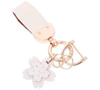 LALAFINA Llavero Colgante de Piel para Mujer Diseño de Flor, Accesorio Decorativo para Bolso y Mochila, Adecuado para Uso en Coche y Uso Cotidiano