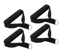 LALAFINA Mangos de Agarre para Entrenamiento de Fuerza, Juego de 4 Asas de Plástico Negro Mosquetones para Ejercicio Gomas de Resistencia y Cuerdas, Adecuado para Rehabilitación y Fitness
