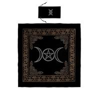 LALAFINA Mantel de Tejido Negro para Cartas de Tarot, Práctico Pérdida de Pelo, Adecuado para Juego de Tarot y Altar, Set de 1 Pieza con Diseño Creativo y Artístico