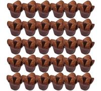 LALAFINA Moldes para Hornear Medianos a Prueba de Grasa en Papel Color Café, 100 Capacillos Desechables Diseño de Loto, Perfectos para Muffins y Celebraciones Familiares