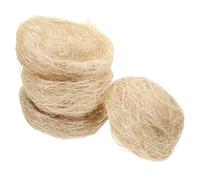 LALAFINA Nidos de Pájaros Artesanales de Yute Engrosado, 4 Piezas de 7 Cm, Nido Natural para Jaulas y Decoración de Jardín, Suministros para Aves y Complementos para Pajareras Exteriores