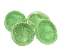 LALAFINA Nidos para Pájaros de Cáñamo Grueso Hechos a Mano 4 Unidades para Adornos de Jardín y Complementos para Aves en Jaulas, Tamaño 7 CM