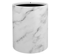 LALAFINA Papelera de Mármol Doble Abierta sin Tapa de PP 15l Color Blanco | Diseño Moderno y Decorativo, Apertura Amplia, Fácil de Limpiar, para Salón, Oficina y Otros Espacios