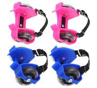 LALAFINA Patines para Deporte Infantiles Ruedas Luminosas de PVC, 2 Pares Ajustables, Diseño Moderno y Resistente para Entrenamiento y Diversión