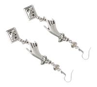 LALAFINA Pendientes Colgantes de Aleación de Zinc Vintage para Mujer Diseño de Tarot, Estilo Creativo y Color Plata, Ideales para Uso Diario y Fiestas