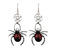 LALAFINA Pendientes de Araña de Aleación Creativos para Mujer Diseño Divertido y Cadenas Elegantes, Ideales para Halloween y Actuaciones de Rol