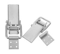 LALAFINA Pestillo de Resorte Galvanizado para Remolque 2 Piezas, Pestillo de Repuesto para Puerta de Camión Grande Cuadrado, Accesorio de Hardware Resistente para Seguridad en Carga