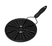 LALAFINA Placa Guía Térmica Negra para Olla con Esmalte y Hierro, Placa Difusora de Calor Que Previene Quemaduras y Ennegrecimiento para Cocinar Alimentos Calientes