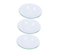 LALAFINA Plato Calentador de Aceite Transparente de Vidrio 10 Cm, Bandeja Calentadora de Cera para Lámpara de Aromaterapia, Pack de 3 Unidades para Uso en Fragancias y Esencias