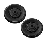LALAFINA Poleas Gimnasio para Casa 2 Piezas de Rueda de Polea de Plástico Negro Duradero Accesorio Compatible Máquinas de Cable para Ejercicios de Fuerza