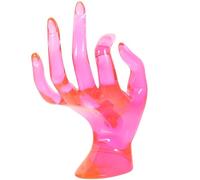 LALAFINA Porta Joyas Compacto de Resina Segura, Soporte para Anillos y Pulseras Diseño de Mano, Expositor para Uso en Tiendas y Escritorios