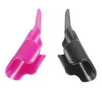 LALAFINA Protector de Dedos para Coser 2 Piezas, Controlador de Hilo de Plástico Morado y Negro, Herramienta Empujadora para Costura y Planchado de Telas, Accesorios para Manualidades DIY