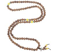 LALAFINA Pulsera de Cuentas de Madera Marrón Portátil 108 Cuentas para Adultos, Diseño Simple y Ajuste Cómodo Adecuado para Citas y Uso Diario