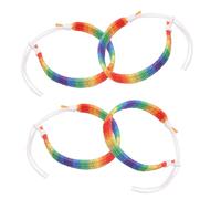 LALAFINA Pulseras Tejidas Arcoíris de 4 Piezas para Mujer y Hombre, Cuerda de Tela Decorativa y Ajustable, Ideales para Uso Diario y Amistad Lgbt