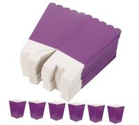 LALAFINA Recipientes para Palomitas de Maíz de Papel Plegables, Paquete de 50 Cajas Resistentes Grasa, Color Morado, Ideales para Bodas y Reuniones, Contenedores Prácticos para Snacks