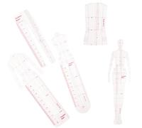 LALAFINA Regla de Costura de Precisión para Diseño Humanoide Conjunto de Reglas Curvas de Plástico Ligeras y Multifuncionales Herramienta de Medición para Confección y Patronaje