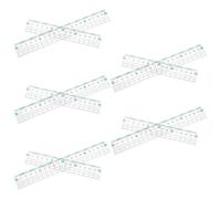 LALAFINA Regla de Plástico Transparente Flexible de 15cm con Borde | Herramienta de Medición Clara y Fácil de Leer, Adecuado para Dibujo Técnico y Clase de Matemáticas