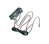 LALAFINA Reloj Coche Salpicadero sin Necesidad de Taladrar con Termómetro Digital y Voltímetro LED, Módulo Electrónico de Plástico para Medición Interior y Exterior