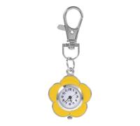 LALAFINA Reloj de Bolsillo de Cuarzo Girasol Pequeño con Clip | Aleación y Vidrio, Llavero Portátil Ligero, Función Luminosa para Uso Diario