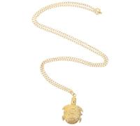 LALAFINA Reloj de Bolsillo Vintage con Forma de Tortuga Dorada Cuarzo Preciso Diseño Retro Único Collar de Aleación Resistente para Uso Diario
