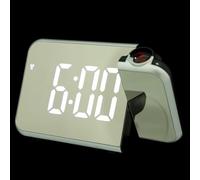 LALAFINA Reloj Despertador Digital Pantalla LED y Cable USB Proyector para Dormitorio, Multifuncional Diseño de Plástico para Uso
