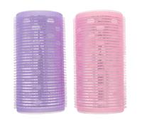 LALAFINA Rulos Grandes para Rizar el Flequillo, Rizadores Manuales sin Calor Núcleo de Aluminio, Set 2 Piezas Rosa y Morado, para Volumen Natural y Peinado Rápido en Cabello Corto y Fino