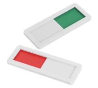 LALAFINA Señal de Privacidad para Puerta Deslizante 3X7 CM Indicador Acrílico Blanco para Estado Ocupado o Libre Letrero para Oficina y Baño Pack 2 Unidades