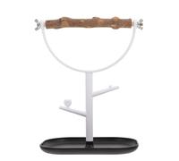 LALAFINA Soporte de Entrenamiento para Loros de Madera y Plástico Estable con Diseño Blanco para Jaulas y Escritorio, Reduce Agresividad en Mascotas