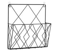 LALAFINA Soporte de Hierro Negro para Libros y Revistas Estantería de Pared para Organización y Almacenamiento en Hogar y Oficina Organizador Colgante Multifuncional para Decoración y