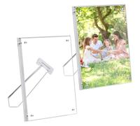 lalago 2 marcos de fotos magnéticos de 13 x 18 cm, marco de fotos acrílico de 7 pulgadas para vertical, marco magnético acrílico