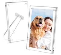 lalago 2 marcos de fotos magnéticos de 15 x 20 cm, marco de fotos magnético de mesa de 8 pulgadas, marco de fotos de doble cara para escritorio