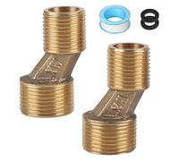 LALAGO 2 piezas Conexión en S G1/2 a G3/4, Prolongación de Grifo Alcance Ajustable 125-165mm, Adaptador para Grifería de Ducha Latón Macizo para Grifos Murales de pie de Garra Bañeras