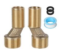 LALAGO 2 piezas Conexión en S G1/2 a G3/4, Prolongación de Grifo Alcance Ajustable 135-165mm, Adaptador para Grifería de Ducha Latón Macizo para Grifos Murales de pie de Garra Bañeras