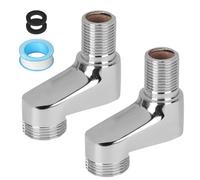 LALAGO 2 piezas Conexión en S G1/2 a G3/4, Prolongación de Grifo Alcance Ajustable 75-225mm, Adaptador para Grifería de Ducha Latón Macizo para Grifos Murales de pie de Garra Bañeras