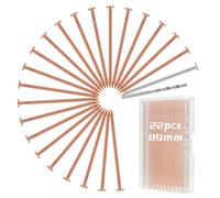 LALAGO 22 piezas Clavos de Cobre Macizo, 89mm Clavos de Cobre Enormes con Clavos de acero y Clavos Perforados, Clavos de Cobre Largos para Matar Árboles, Extracción de Tocones