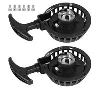 LALAGO 2pcs Pocketbike Pull Starter Negro, Motocicleta Tuning Aleación de Aluminio, Mini Quad Pull Start Piezas de Repuesto, Recoil Starter para 2 Tiempos 47CC 49CC Ignición ATV Dirtbike Kids Bike