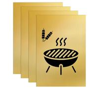 LALAGO 4 Piezas Placa para Grabado Laser 30x20 cm 1,3mm, Láminas Plástico ABS Bicolor Negro sobre Oro Cepillado, Doble Color Placa Grabada Letreros Personalizados, Plancha para Puertas de Entrada DIY