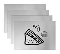 LALAGO 4 Piezas Placa para Grabado Laser 30x20 cm 1,3mm, Láminas Plástico ABS Bicolor Negro sobre Plata Cepillada, Doble Color Placa Grabada Letreros Personalizados, Plancha para Puertas de Entrada