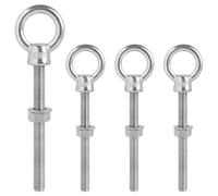 LALAGO 4 Piezas Tornillo de Anillo M12 x 120mm de 304 Acero Inoxidable, Perno de Ojo, Perno de Anillos de Elevación, Cáncamos Argollas Largos con Rosca para Fijación y Suspensión
