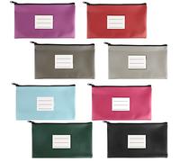 LALAGO 8 Piece Coin Purse Banktasche, Coin Purse Banana Bag, PU Document Bag with Zipper, Zipped Cosmetic Bag(negro + rojo + rosa + morado + verde + azul cielo + gris claro + gris cuarzo)