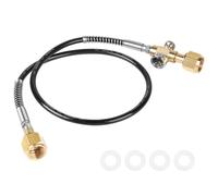 LALAGO de 1 Metro Manguera de Trasvase a la Derecha con Manómetro RadSZ, Manguera de CO2 de Gas Protector, Rosca 2 x W21,8 x 1/14" para Sistema de Dispensación de Argón, CO2, Gas Protector, Gas Helio