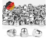LALAGO M5 Tuercas Bellota, 100 Piezas Tuercas Sombrerete Acero Inoxidable, Tuerca Sombrerete DIN 1587, A2 V2A Tuercas Sombrerete Hexagonales para Tornillos Pernos Roscados & Varillas Roscadas