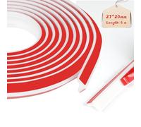 LALAGO Molduras Decorativas Para Pared, Tiras de estuco de poliestireno, Moldura Autoadhesiva Flexible, Rollo de Moldura de Esquina de Espuma, Tira De Ajuste De Pared De Esquina (5M,27x20mm,Blanco)