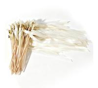 LALAGO Varitas de Boda Leche Blanca, 50 Piezas Varitas de Cinta con 100 Campanillas Grandes y 150 Cintas de Bodas, Magica Serpentinas Wedding Wands Reutilizable para Cumpleaños y Fiestas Navideñas