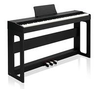 LALAHO Piano digital piano eléctrico de acción ponderada de 88 teclas con unidad de 3 pedales, Bluetooth doble, funciones de control dividido/táctil/transposición (negro)