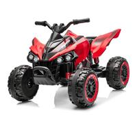LALAHO Quad Electrico Niño,Moto Electrica Niños 3 a 8 Años | Doble Motor, Quad, Suspensión 4 Ruedas, Arranque suave Seguro, Faros LED, Bocina, Avance y Retroceso（Rojo）