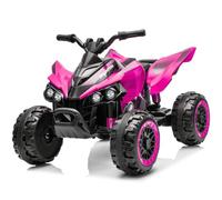 LALAHO Quad Electrico Niño,Moto Electrica Niños 3 a 8 Años,Fucsia | Doble Motor, Quad, Suspensión 4 Ruedas, Arranque suave Seguro, Faros LED, Bocina, Avance y Retroceso